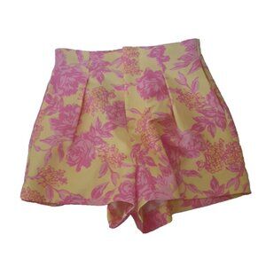 White Fox Sunshine On My Mind Shorts Summer Blossom Pink Yellow Floral Small NEW